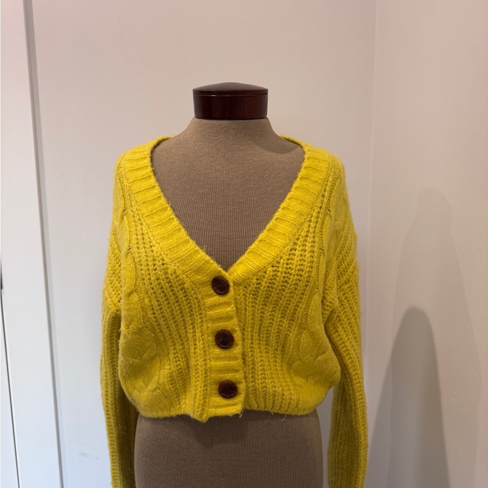 Urban Outfitters Yellow Knit Cardigan